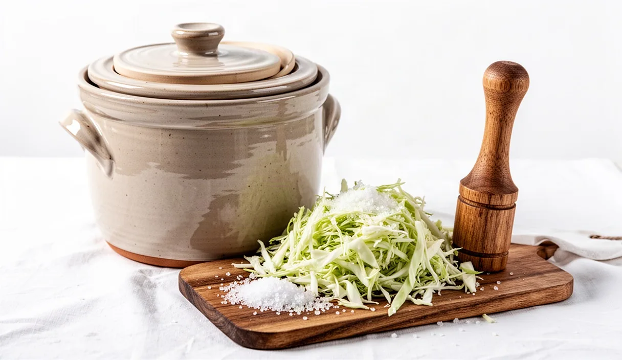 Fermenting Cabbage in Small Crocks with Salt Alone